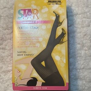 Spanx Black Patterned Shaping Tights